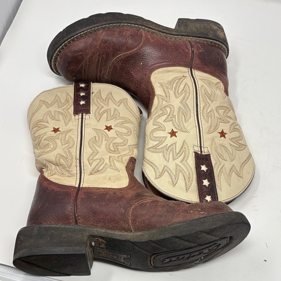 Ariat Tan and Brown Western Cowboy Boots Size 7.5 0069 - Picture 7 of 9